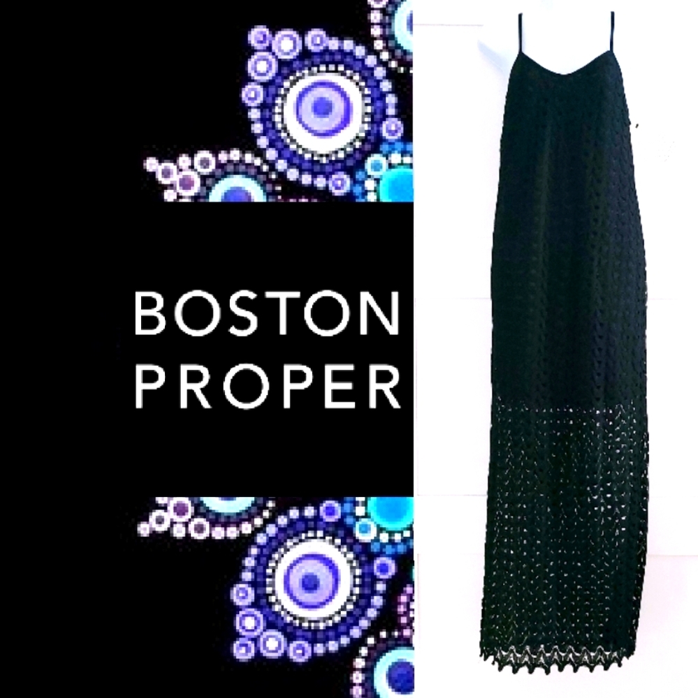 NWT Boston Proper Crochet Lace Shift Maxi …